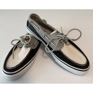 Sperry Topsider Men's Bahama II 2-Eye Boat Shoes Size 11M Gray Ivory Black